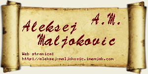 Aleksej Maljoković vizit kartica